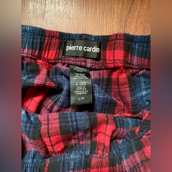 PIERRE CARDIN Men’s Pajama Pants Plaid Red Size Large - Picture 2 of 5
